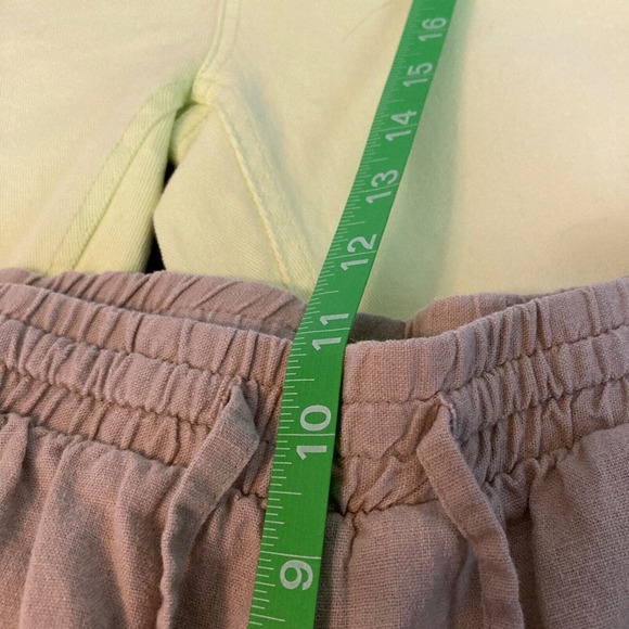 Love Tree Pants Womens Sz M Tan Khaki Linen Drawstring Cinched Jogger - Picture 7 of 11